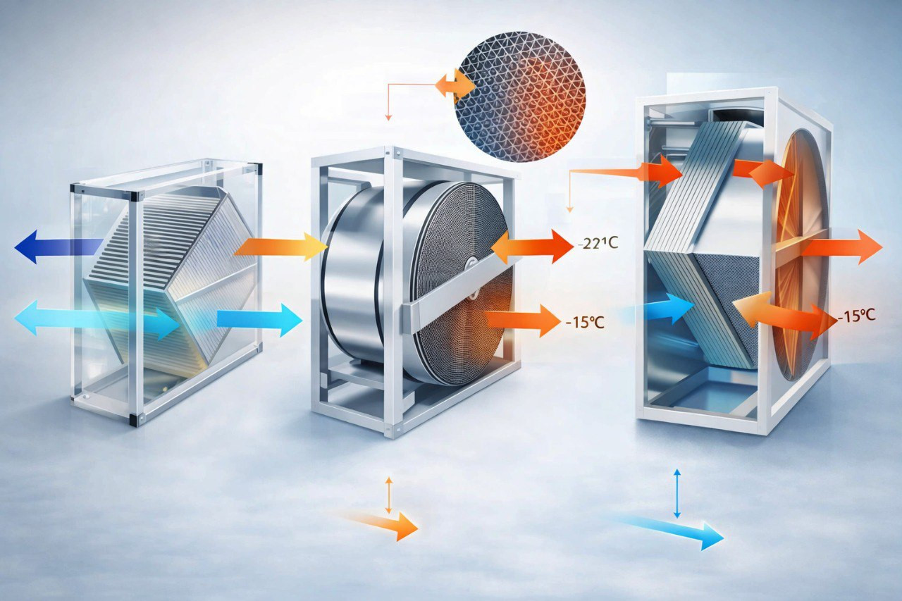 Сравнение рекуператоров тепла: пластинчатые, роторные и перекрёстно-точные системы