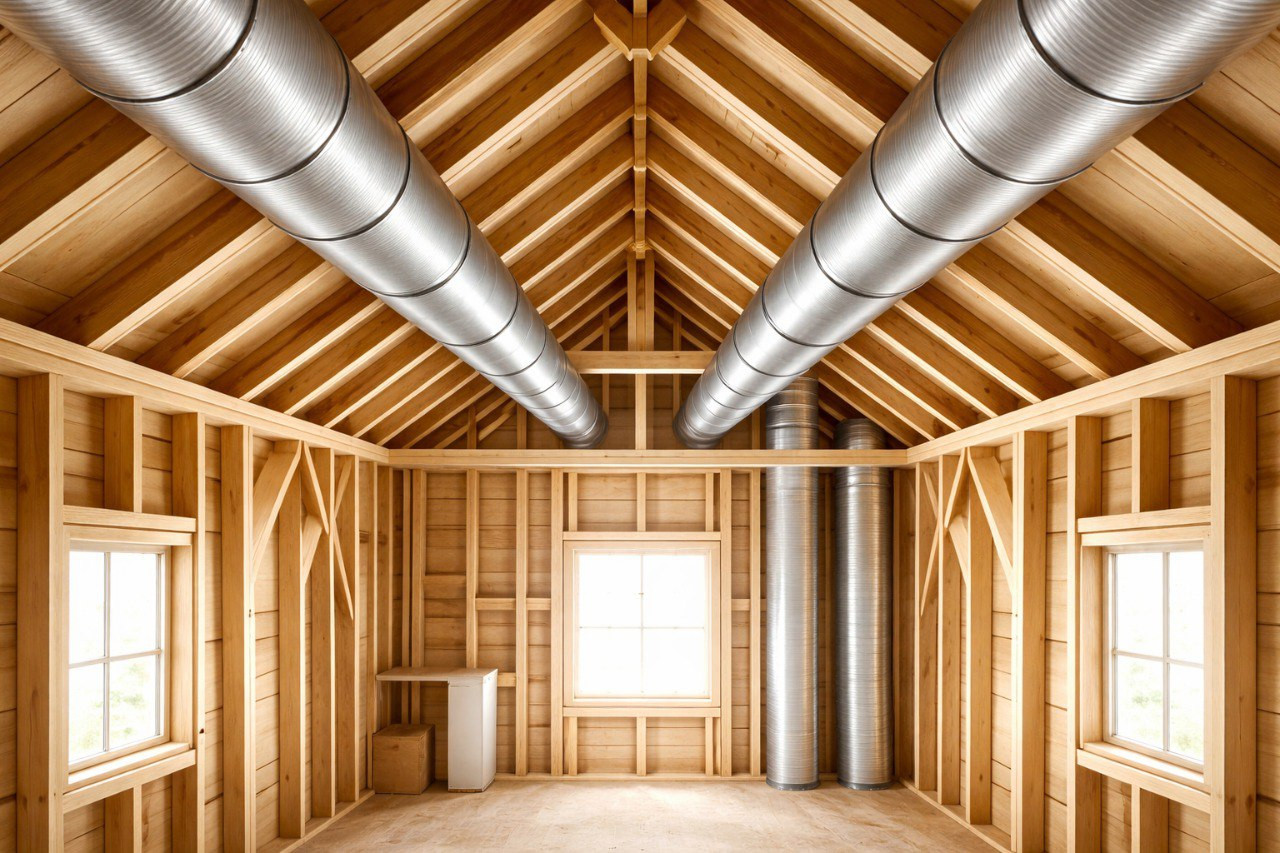 Вентиляция в каркасном доме: схемы воздухообмена, размещение оборудования и технические решения