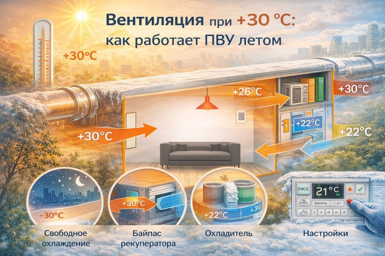 Приточно-вытяжная установка с байпасом и автоматикой для работы в жару: компоненты и настройка