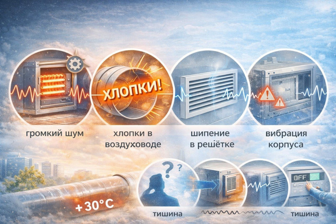 Диагностика вентиляции по звуку: шум вентилятора, свист в воздуховодах, вибрации корпуса